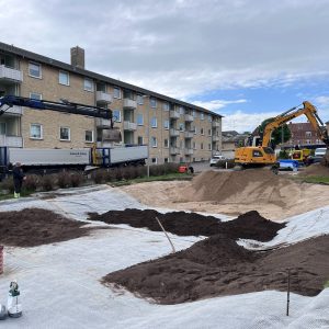 Etablering af regnvandsbassin ved boligforening i Holbæk